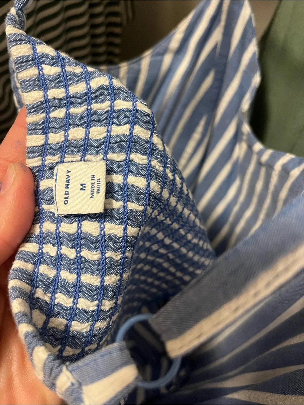 Old Navy Blue and White Striped Spaghetti Strap Mini Dress